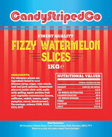 Fizzy Watermelon Slices Sweets Bag - 1kg