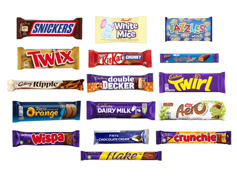 Chocolate Gift Box Hamper - 16 Full Size Cadbury, Galaxy & Nestle Chocolate Bars