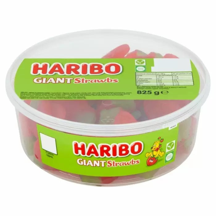 Haribo Giant Strawberries Sweets Tub