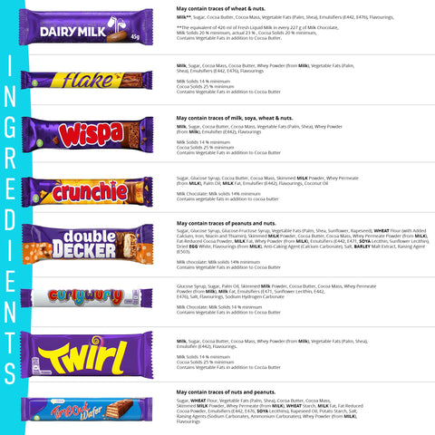 Cadbury Chocolate Gift Box Selection Hamper with Full Sized Bars – 8pcs - Assorted Dairy Milk Chocolates, Ideal for Him & Her, Happy Birthday'S & Thank You Gifts. Dairy Milk, Twirl, Double Decker, Wispa, Crunchie, Flake, Time Out, Curly Wurly