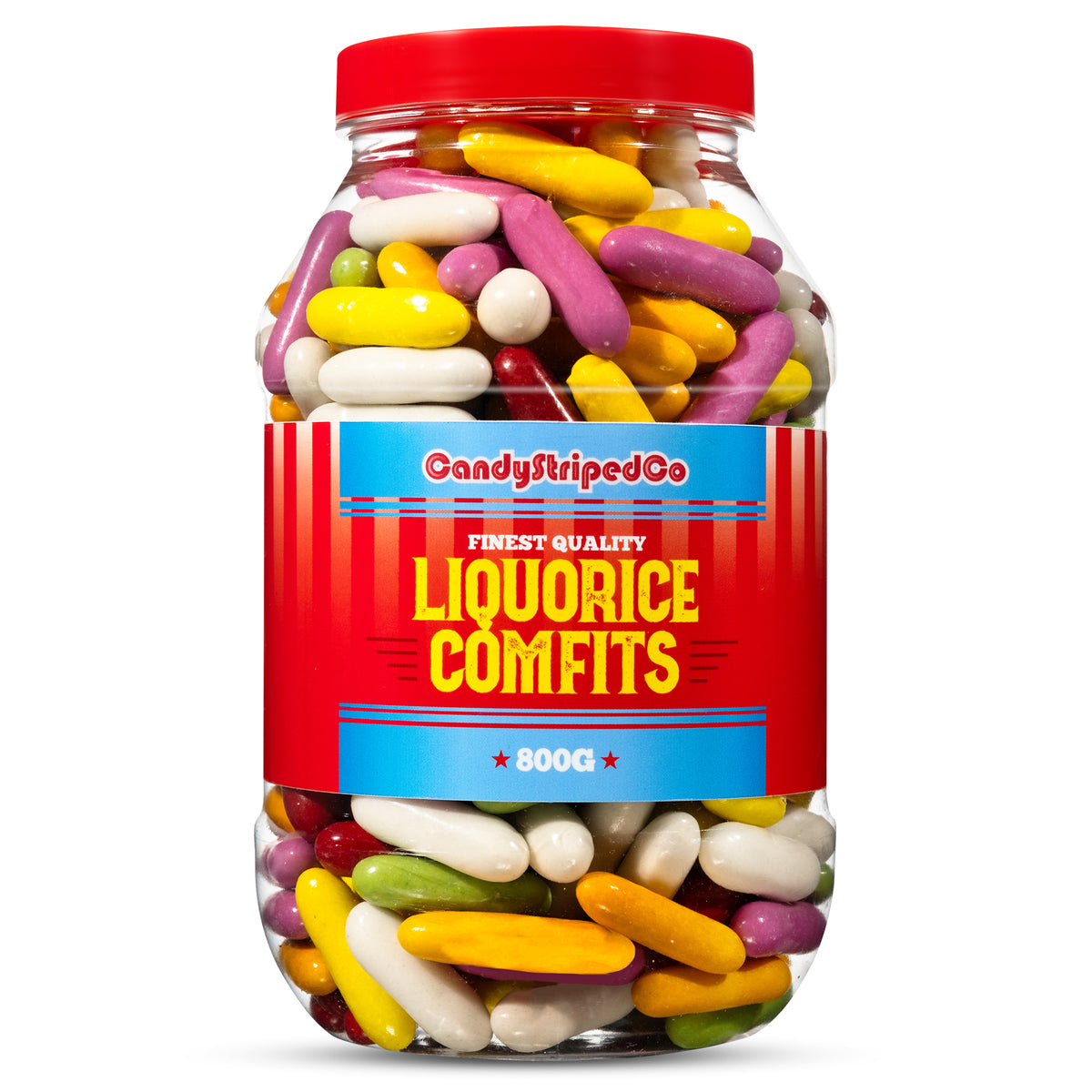 Liquorice Comfits Retro Sweets Jar 800g