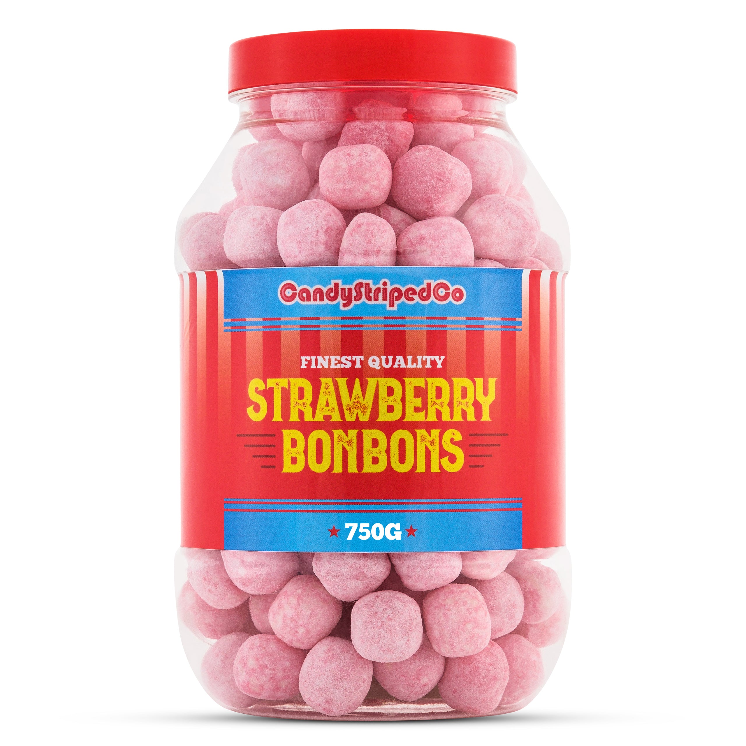 Strawberry Bon Bons Retro Sweets Gift Jar 750g