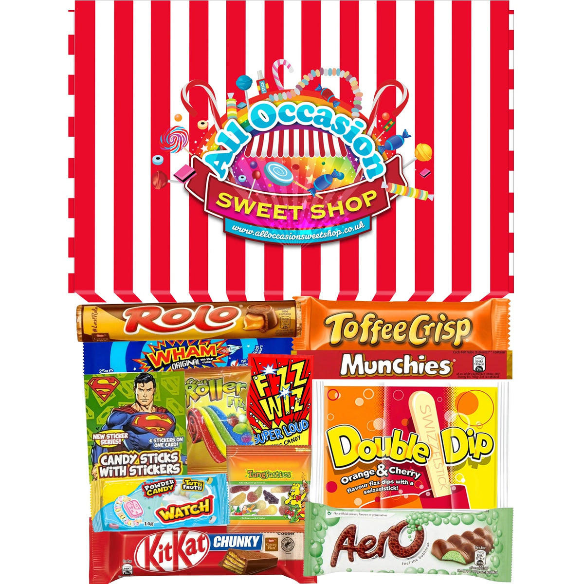 Retro Sweets & Chocolate Gift Box. A Perfect Present For Men, Women & Kids At Birthdays, Congratulation and Father's Day