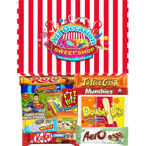 Retro Sweets & Chocolate Gift Box. A Perfect Present For Men, Women & Kids At Birthdays, Congratulation and Father's Day